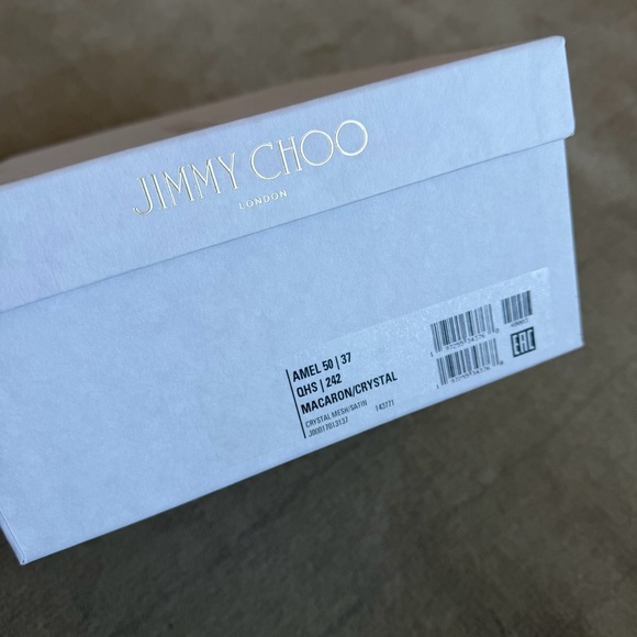 Jimmy Choo Amel 50 mesh pumps in macaron/crystal, size 37, NEW - Picture 9 of 9